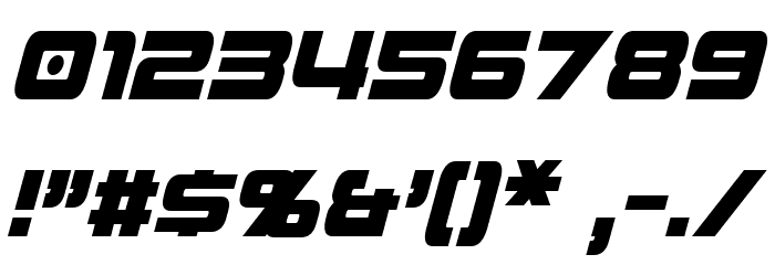 Mission GT-R Condensed Italic Font OTHER CHARS