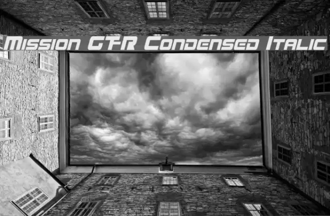 Mission GT-R Condensed Italic examples