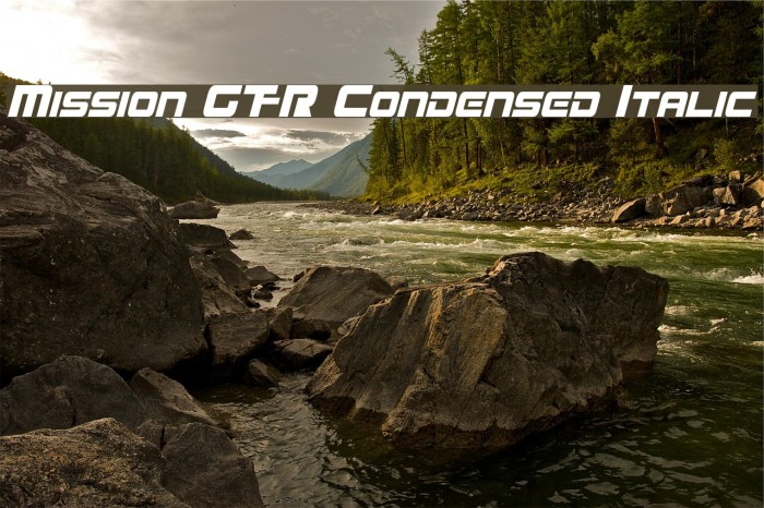 Mission GT-R Condensed Italic Font examples