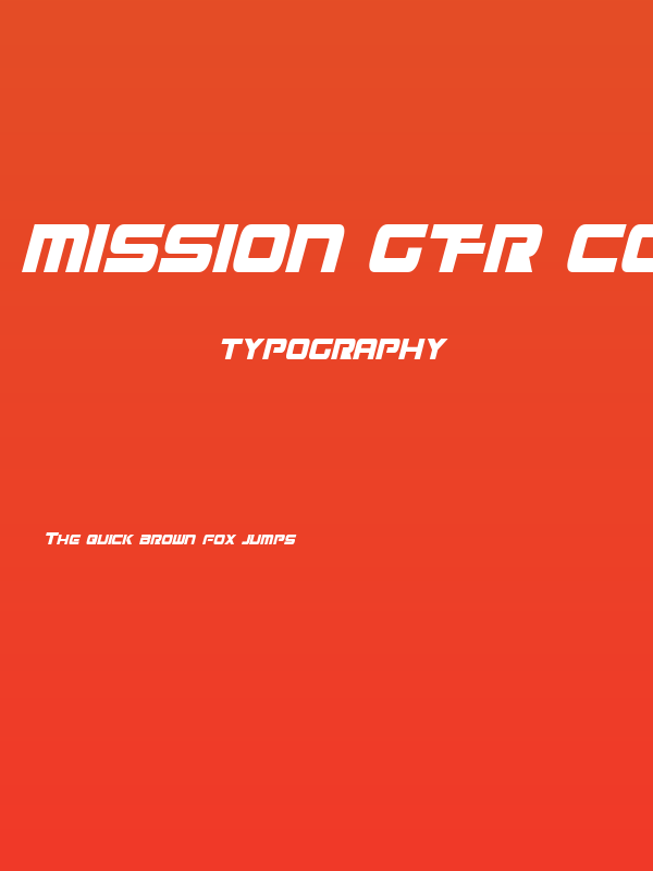 Mission GT-R Condensed Italic Poster