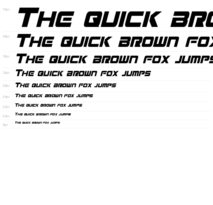 Mission GT-R Condensed Italic Waterfall