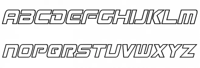 Mission GT-R Hollow Condensed Italic Fonte MAIÚSCULAS