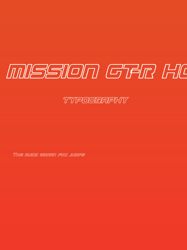 Mission GT-R Hollow Condensed Italic Poster
