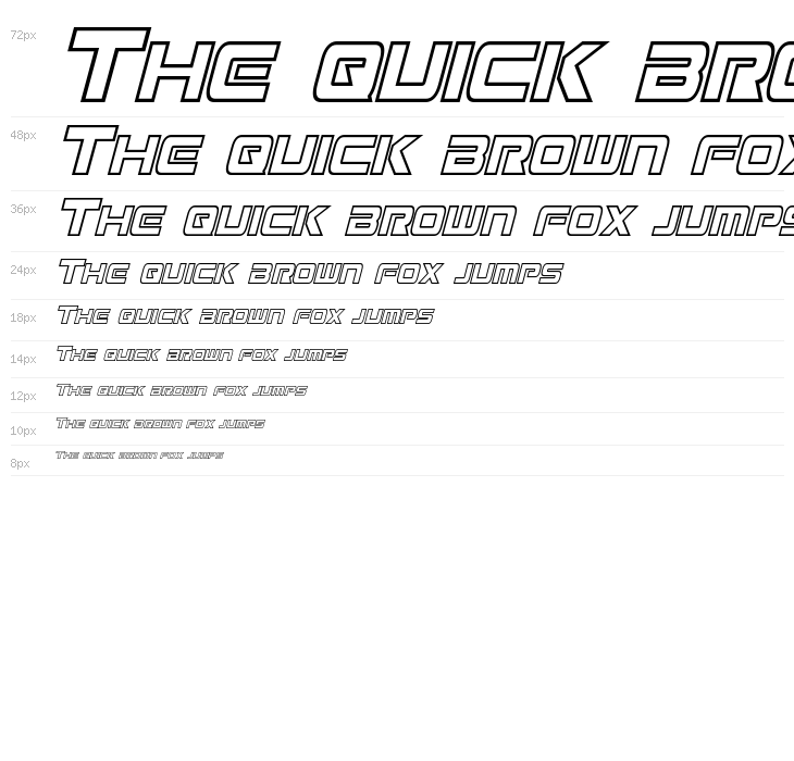 Mission GT-R Hollow Condensed Italic Waterfall