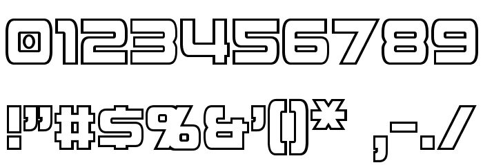Mission GT-R Hollow Condensed Font OTHER CHARS