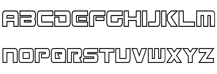 Mission GT-R Hollow Condensed Font LOWERCASE