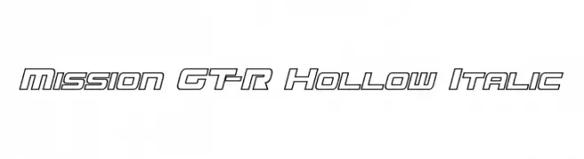 Mission GT-R Hollow Italic  Fuentes Gratis Descargar