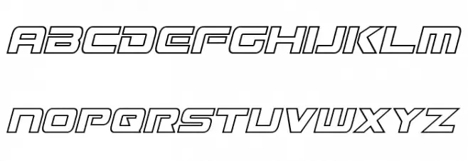 Mission GT-R Hollow Italic Schriftart Groß