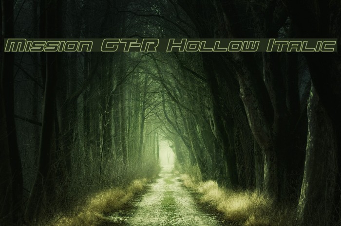 Mission GT-R Hollow Italic Font examples