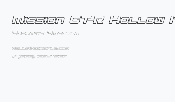 Mission GT-R Hollow Italic Business Card