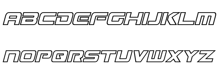 Mission GT-R Hollow Italic Font LOWERCASE