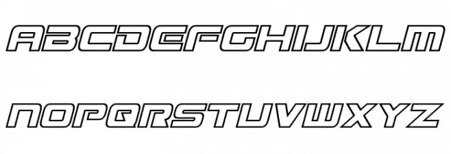 Mission GT-R Hollow Italic फ़ॉन्ट लोअरकेस