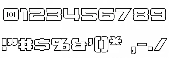 Mission GT-R Hollow Font OTHER CHARS