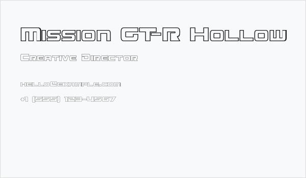 Mission GT-R Hollow Business Card