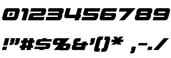 Mission GT-R Italic Font OTHER CHARS