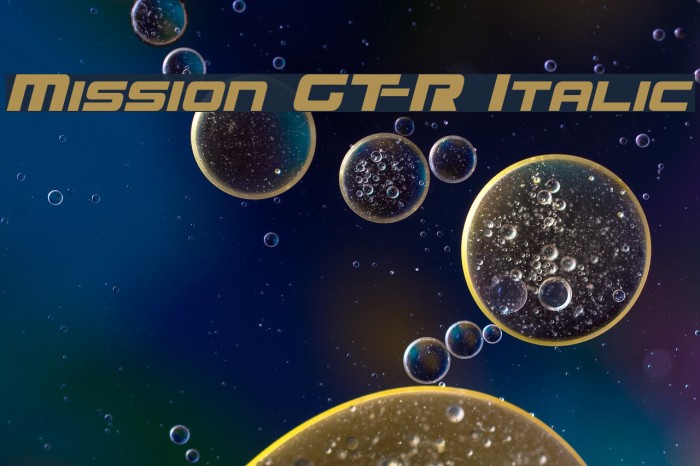 Mission GT-R Italic Font examples
