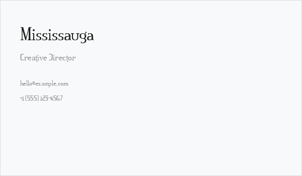 Mississauga Business Card