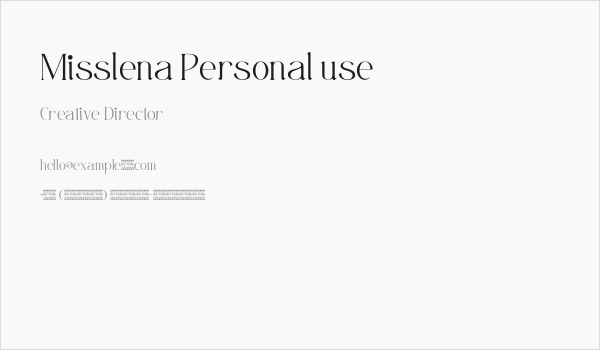 Misslena Personal use Business Card