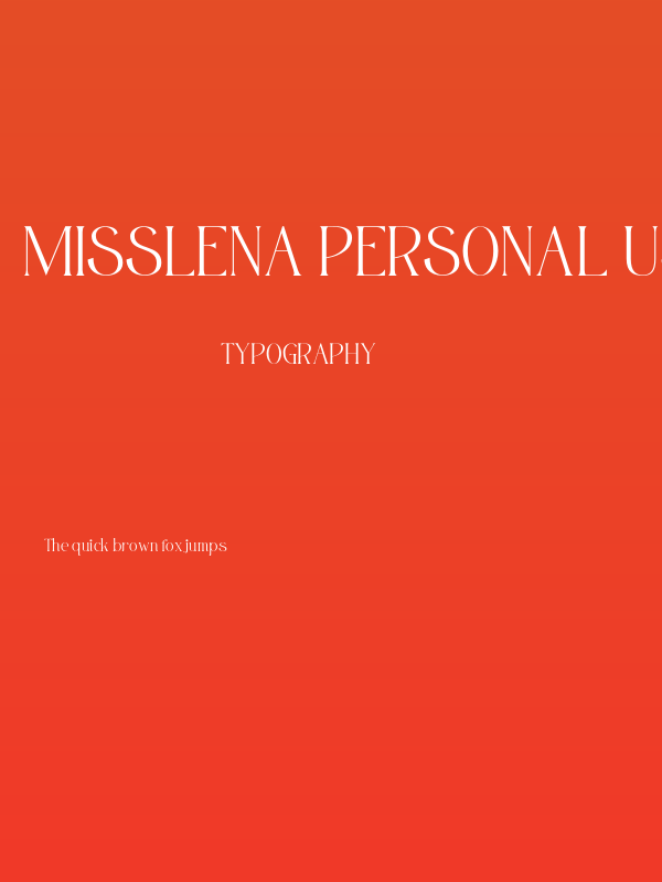 Misslena Personal use Poster
