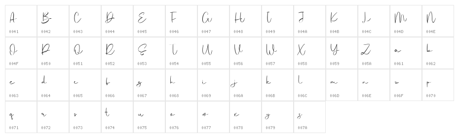 Missousy Free Regular Character Map