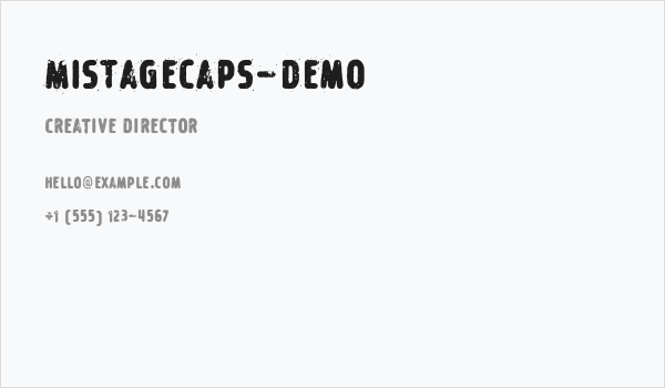 MistageCaps-Demo Business Card
