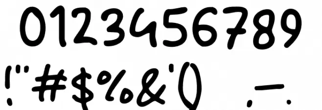 Mistake Note Font OTHER CHARS