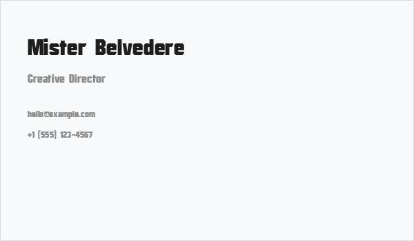 Mister Belvedere Business Card