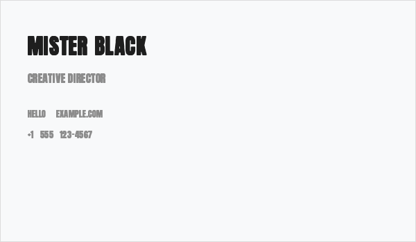 Mister Black Business Card