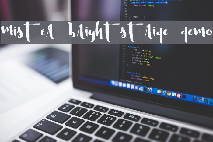 Mister Brightstride Demo Font examples