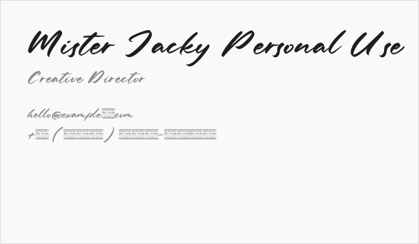 Mister Jacky Personal Use Business Card