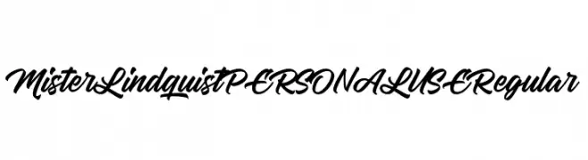 Mister Lindquist PERSONAL USE Regular  Fuentes Gratis Descargar