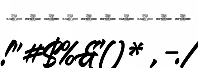Mister Lindquist PERSONAL USE Regular Font OTHER CHARS