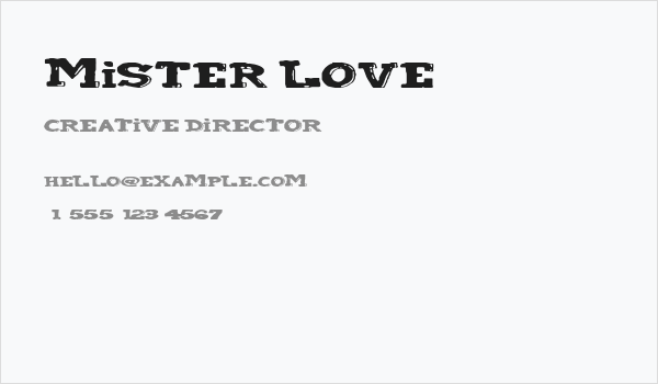 Mister Love Business Card