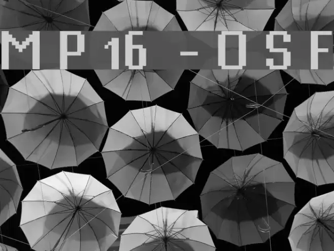 Mister Pixel 16 pt - Old Style Figure Schriftart examples