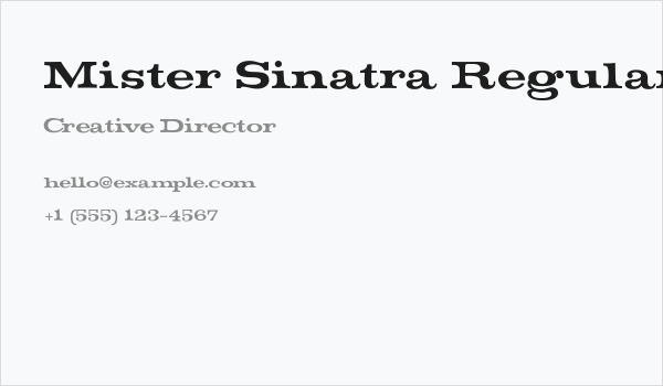 Mister Sinatra Regular Business Card