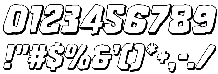 Mister Twisted 3D Italic Font OTHER CHARS