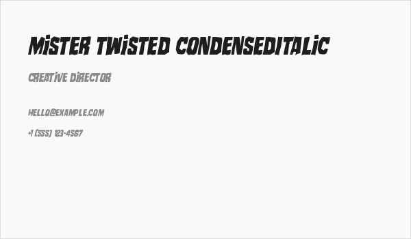 Mister Twisted CondensedItalic Business Card