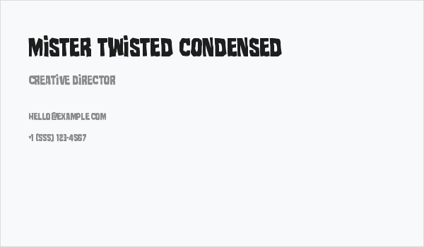 Mister Twisted Condensed Business Card