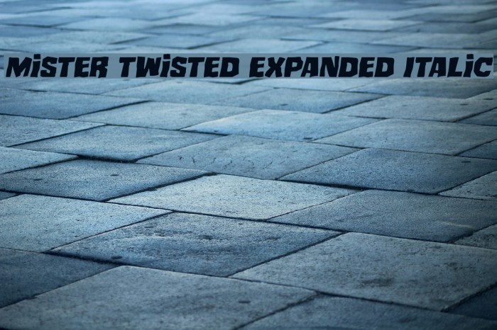 Mister Twisted Expanded Italic Font examples