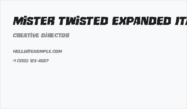 Mister Twisted Expanded Italic Business Card