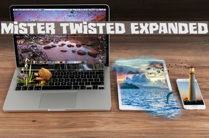 Mister Twisted Expanded Font examples