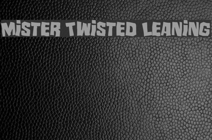 Mister Twisted Leaning Example 2