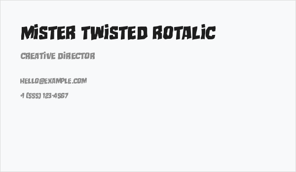 Mister Twisted Rotalic Business Card