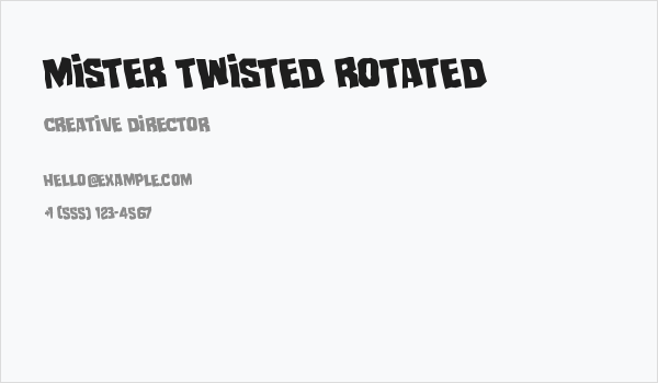 Mister Twisted Rotated Business Card