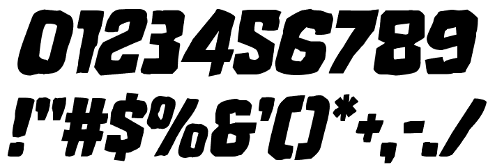 Mister Twisted Staggered Italic Font OTHER CHARS