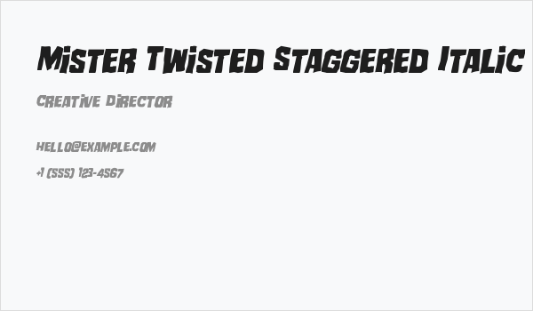Mister Twisted Staggered Italic Business Card