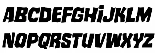Mister Twisted Staggered Italic 字体 小写