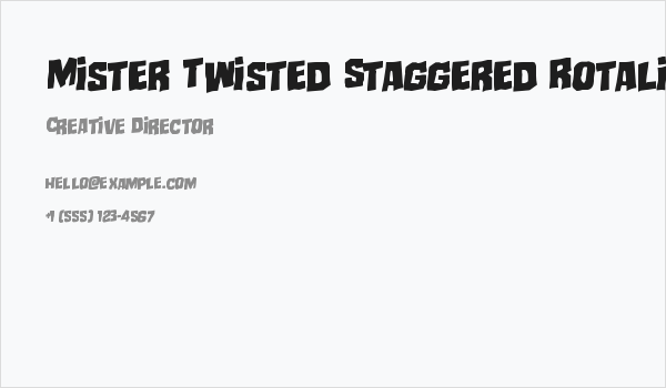 Mister Twisted Staggered Rotalic Business Card