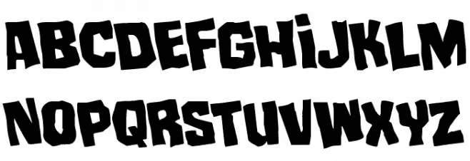 Mister Twisted Staggered Rotated Schriftart Kleinbuchstaben