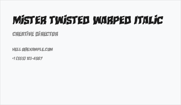 Mister Twisted Warped Italic Business Card